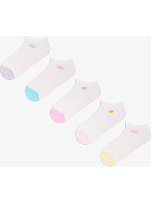 Penti 5 Çift Pamuklu Nakışlı Soket Çorap