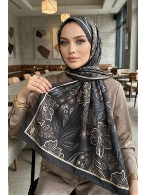 İmaj Butik Siyah Etnik Desenli Soft Şal