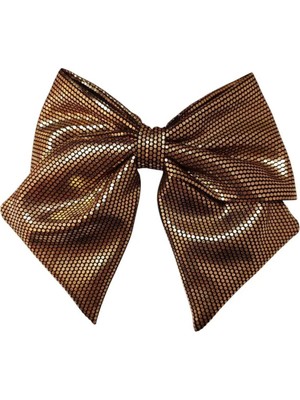 Minval Parıltılı Orta Boy 8 cm Otomatik Metal Klipsli Kumaş Fiyonk Toka