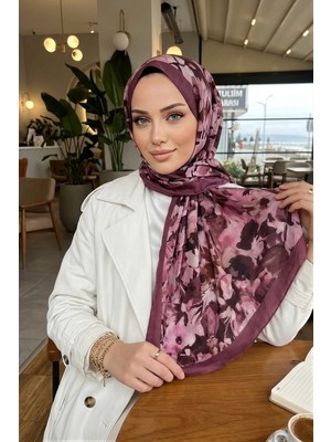 İmaj Butik Vişne Ipekhan Desenli Kraş Şal