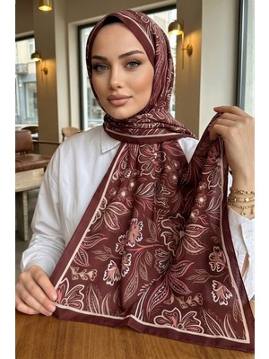 İmaj Butik Bordo Etnik Desenli Soft Şal