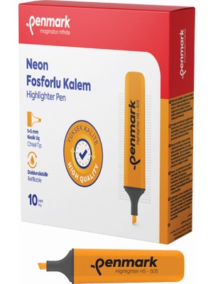 Kitabevimden Penmark Neon Fosforlu Kalem Turuncu (10 Adet) Hs 505 03