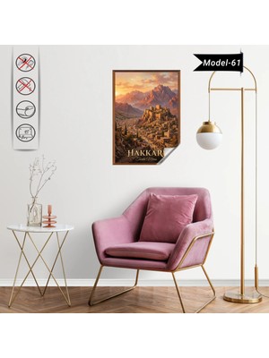 Akıllı Kağıt Türkiye Iller Tablo - Poster Hakkari (Model-61)