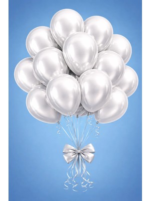 Gemar Balon Krom Beyaz Balon 25 Adet Kampanyalı.