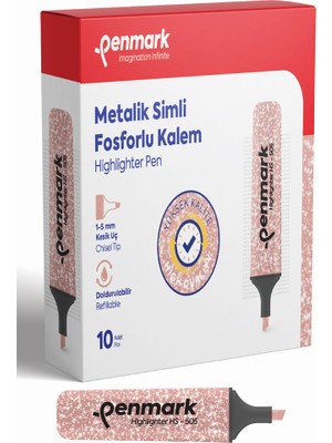 Kitabevimden Penmark Fosforlu Kalem Metalik Simli Bronz