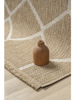 Seyran Halı India Hasır Görünümlü Halı 669 Beyaz