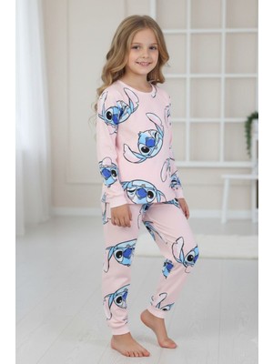 Isobel %100 Pamuk Angel Stitch Baskılı Kız Çocuk Pijama Takımı