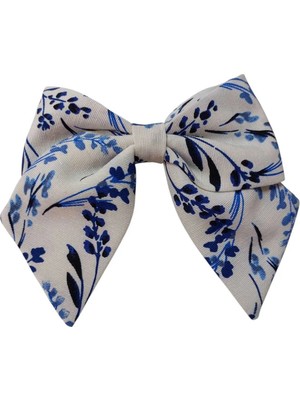 Minval Darkketen Mavi Beyaz 8 cm Otomatik Metal Klipsli Fiyonk Toka