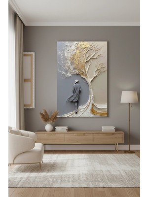 Bestablo 3D Kabartma Görünümlü Soyut Kanvas Tablo | Modern Salon ve Oturma Odası Duvar Dekoru