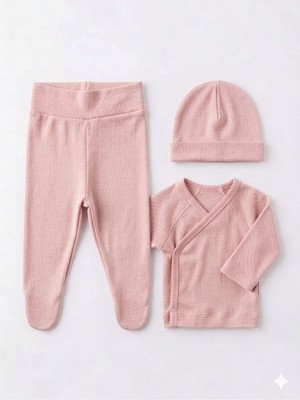 CiccimBaby Ciccim Baby 3lü Set Zıbınlı Modal Somon
