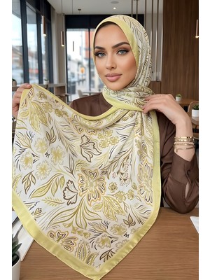 İmaj Butik Sarı Etnik Desenli Soft Şal