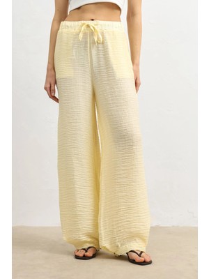 Antioch Sarı Ayarlanabilir Paça Dökümlü Kadın Pantolon