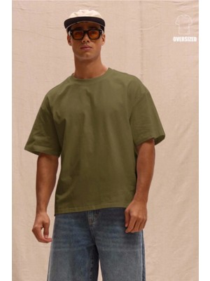 Tarz Cool Erkek %100 Organik Pamuklu Kalın Dokulu Comfort Fit Bisiklet Yakalı T-Shirt