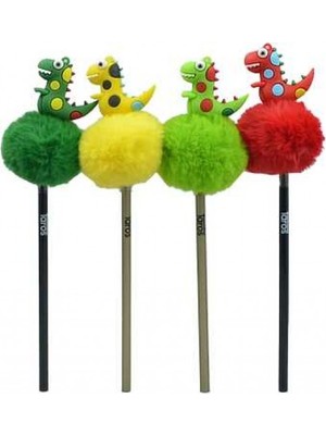 Kitabevimden Unick Color Kurşun Kalem Dinazor Tepeli Pon Pon 7771-24-KUTU