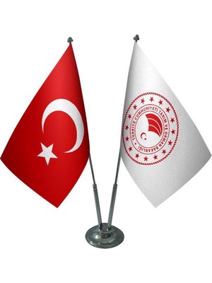 Özel Flama Bayrak Tarım ve Orman Bakanlığımasa Bayrağı ve Türk Bayrağı Saten Kumaş Çiftli Set