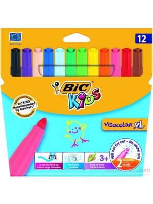 Bic Visa Yıkanabilir 12'li Jumbo Keçeli Boya Kalemi Çocuklar İçin Ergonomik Tasarım ve Renkli Seçenekler