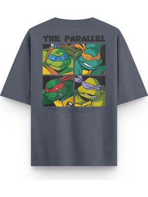 Overoz Ninja Turtles Ninja Kaplumbağalar Sırt Baskılı Yarı Oversize Unisex T-Shirt 1302