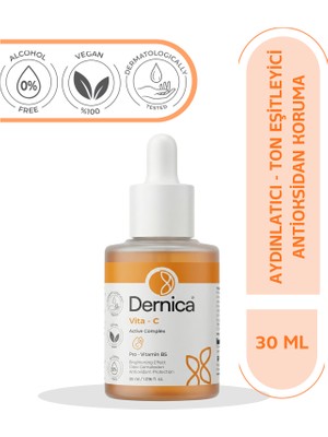Dernica Vita-C Active Complex - Aydınlatıcı & Ton Eşitleyici Antioksidan C Vitamini Serum