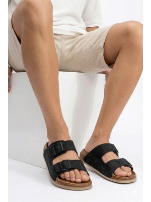 Nmoda Erkek Çift Tokalı Terlik Günlük Ortopedik Rahat Yazlık Terlik