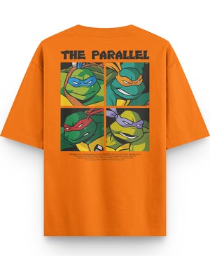 Overoz Ninja Turtles Ninja Kaplumbağalar Sırt Baskılı Yarı Oversize Unisex T-Shirt 1302