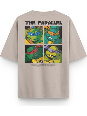 Overoz Ninja Turtles Ninja Kaplumbağalar Sırt Baskılı Yarı Oversize Unisex T-Shirt 1302