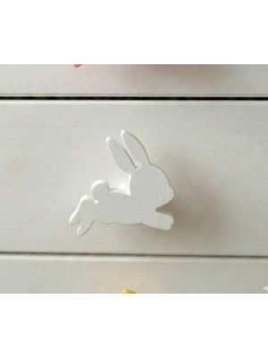 Baylin 3D Tavşan Figürlü Dolap Kulpu - Çocuk Odası Modern ve Şık - Tekli (30MM Vida ve Somun Dahil)
