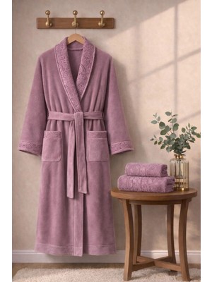 3 Parça %100 Pamuk Üretim Premium Lüks Bornoz Seti