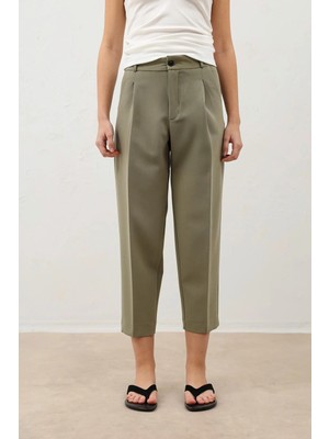 Antioch Haki Pensli Kadın Pantolon