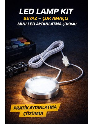  usb led lamp kit beyaz – 12v 2w mini dolap, mutfak, karavan ve 3d yazıcı aydınlatma