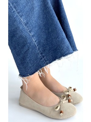 Erbilden Cear Bej Deri Tozu Süet Babet Ayakkabı