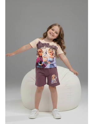 Yağmur Giyim Pjkskt Frou Desenli Şortlu Kız Çocuk Kısa Kol Takım 6592