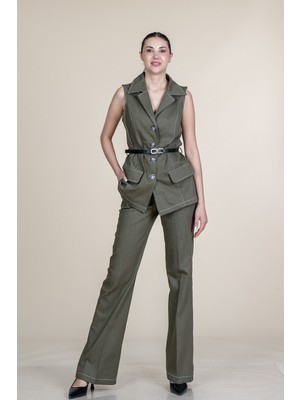 MissVina Kot Denim Yelek Pantolon Takım 1309