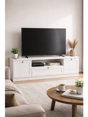 Sarmobi Terra Tv Ünitesi 160X46X35 cm Beyaz - Modern Tasarım
