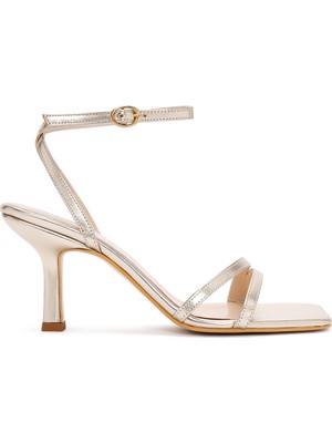 Derimod Kadın Altın Metalik Bilekten Bantlı Ince Topuklu Sandalet 26SFE390032