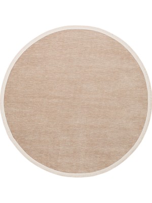 Eko Halı Liza Killm Liz 01 Vizon Yuvarlak Yumuşak Tuşeli Çamaşır Makinesinde Yıkanabilen Kaymaz Tabanlı Kilim