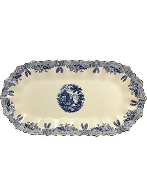 LuckyArt Margaret New Bone Oval Kayık Sunum Tabağı 36 cm