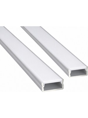 Ledarmy 2’li Set LED Kanal Profil Alüminyum 13X6MM 1 Metre Sıva Üstü Ince Kasa Opak Pleksi Difüzörlü Lineer LED Kanal 2128