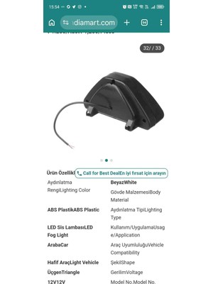 Üniversal Arka Üçüncü Fren Lambası, Fren Sinyal Lambası, F1 Tarzı Üçgen Sportif Arka Sis Lambası