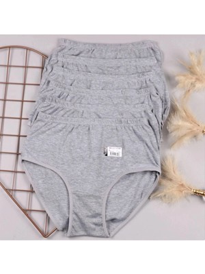 Tutku 0922 Bayan Ribana Bato 6'lı Gri Pamuk Karışımlı Lastikli İç Giyim Ürünü