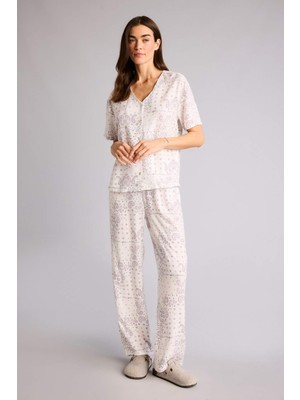 DeFacto Desenli Pijama Takımı G4619AX26SM