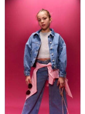 DeFacto Jean Ceket Kız Çocuk H0405A826SM