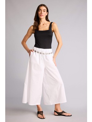 DeFacto Wıde Leg Normal Bel Düz Paça Poplin PANTOLON H4205AX26SM