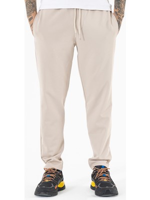 Souris Erkek Krem Rahat Kesim Pantolon Likralı Esnek Kumaş Ipli Lastikli Bel