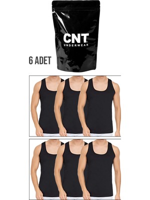 Cnt Cennetoğlu 6 Adet %100 Pamuk Hijyenik Paketinde Beyaz Erkek Penye Atlet Ekonomik Paket