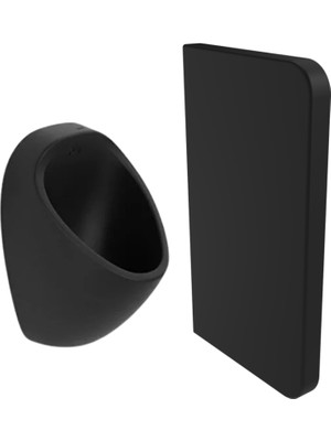 Creavit TP635.KK Arkadan Su Girişli Pisuar ve Ara Bölme Seti Mat Siyah