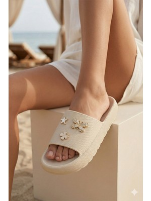 Stwenn Kadın Yüksek Taban Günlük Terlik Plaj Deniz Tatil Hastane Balkon Yazlık Kullanıma Uygun Hafif Rahat Model