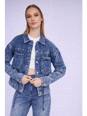 Alexander Gardi Özel Koleksiyon Bağlama Detaylı Denim Ceket (AG-3006)