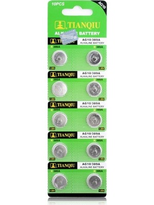 Tianqiu 10 Adet Alkalin Düğme Pil AG10 LR1130/389 1,2 V Voltajlı Uzun Ömürlü