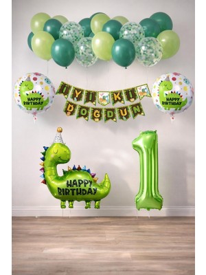 1 Yaş Dinazor Temalı Doğum Günü Seti