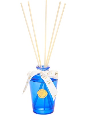 Missi 130 ml Mavi Konik Cam Şişe Bambu Çubuklu Vanilya Sandaloda Kokusu